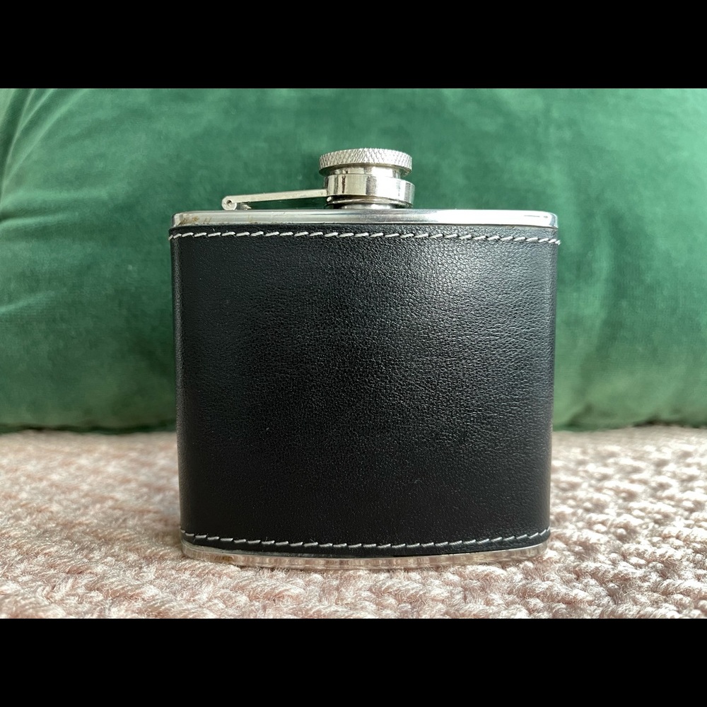 5oz Stainless Steel Hip Flask Leather Wrapped